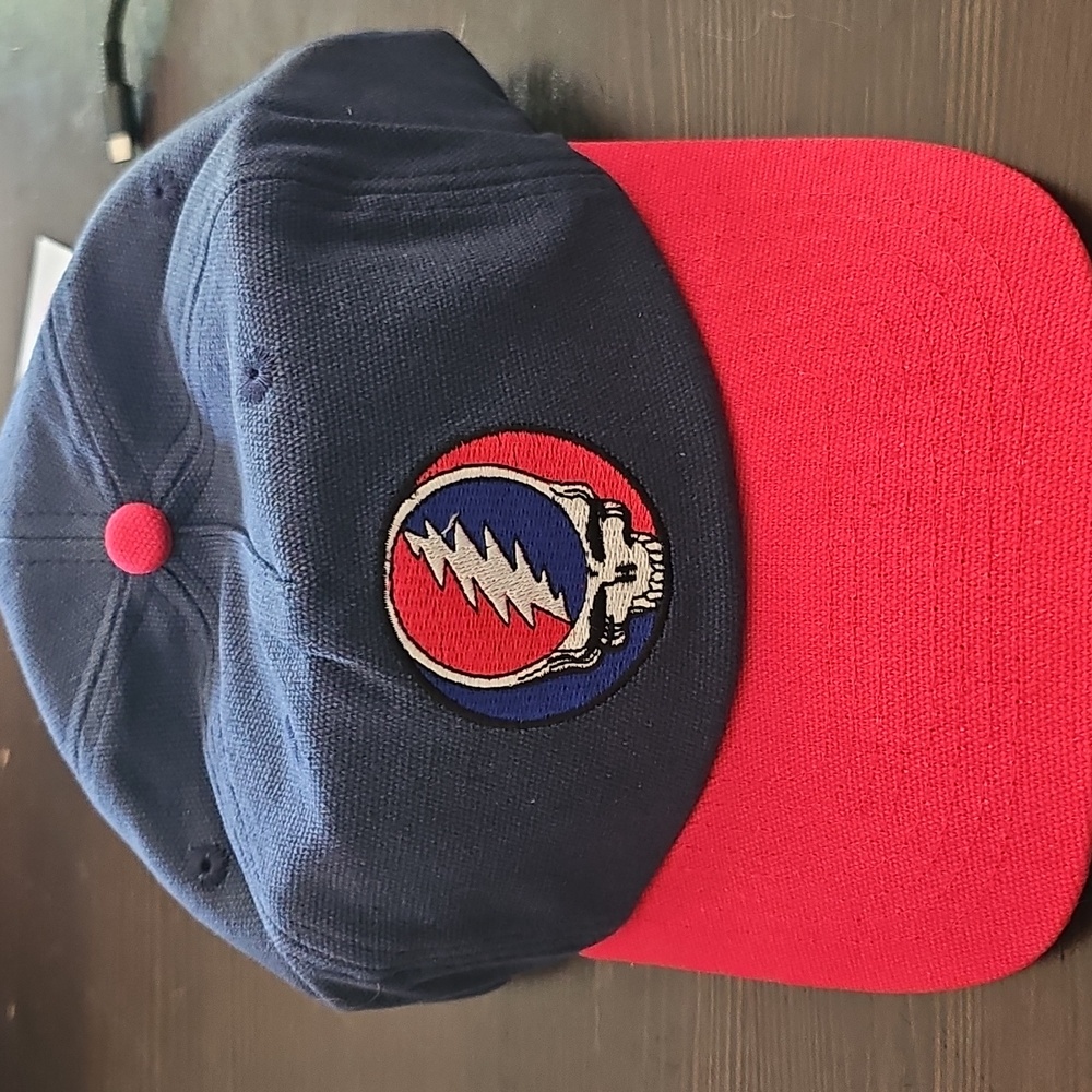 Grateful Dead Navy and Red Baseball Cap with Steal Your Face Patch